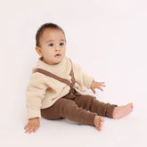 Babymaillot met bretels van bio katoen - Donkerbruin